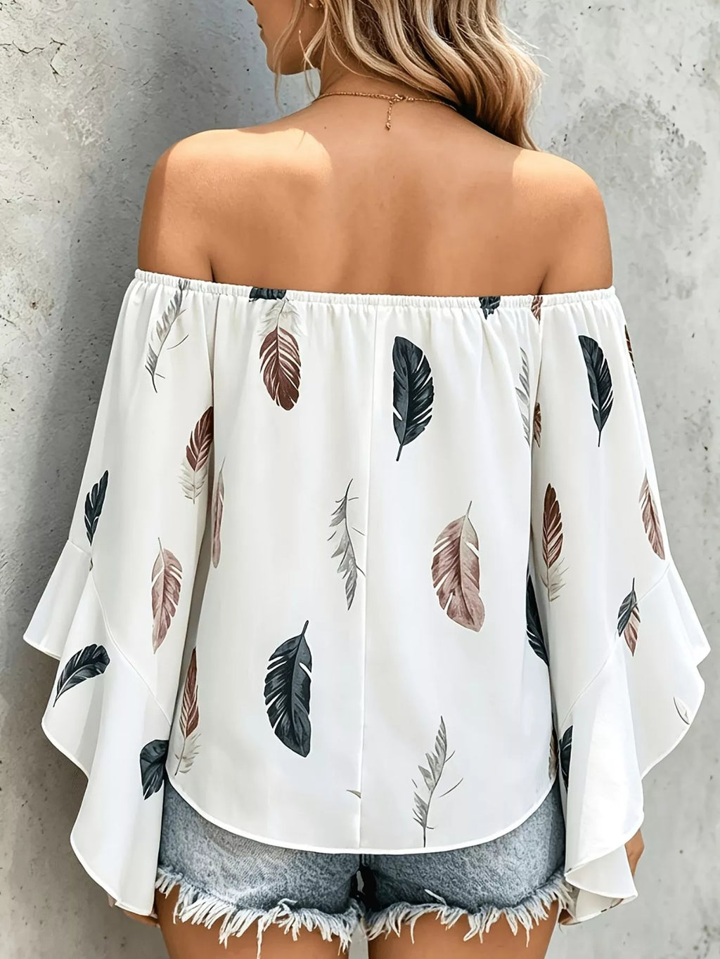 Printed Off Shoulder Blouse