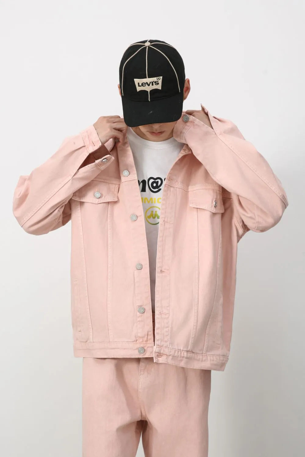 Men's Button Up Dropped Shoulder Denim Jacket