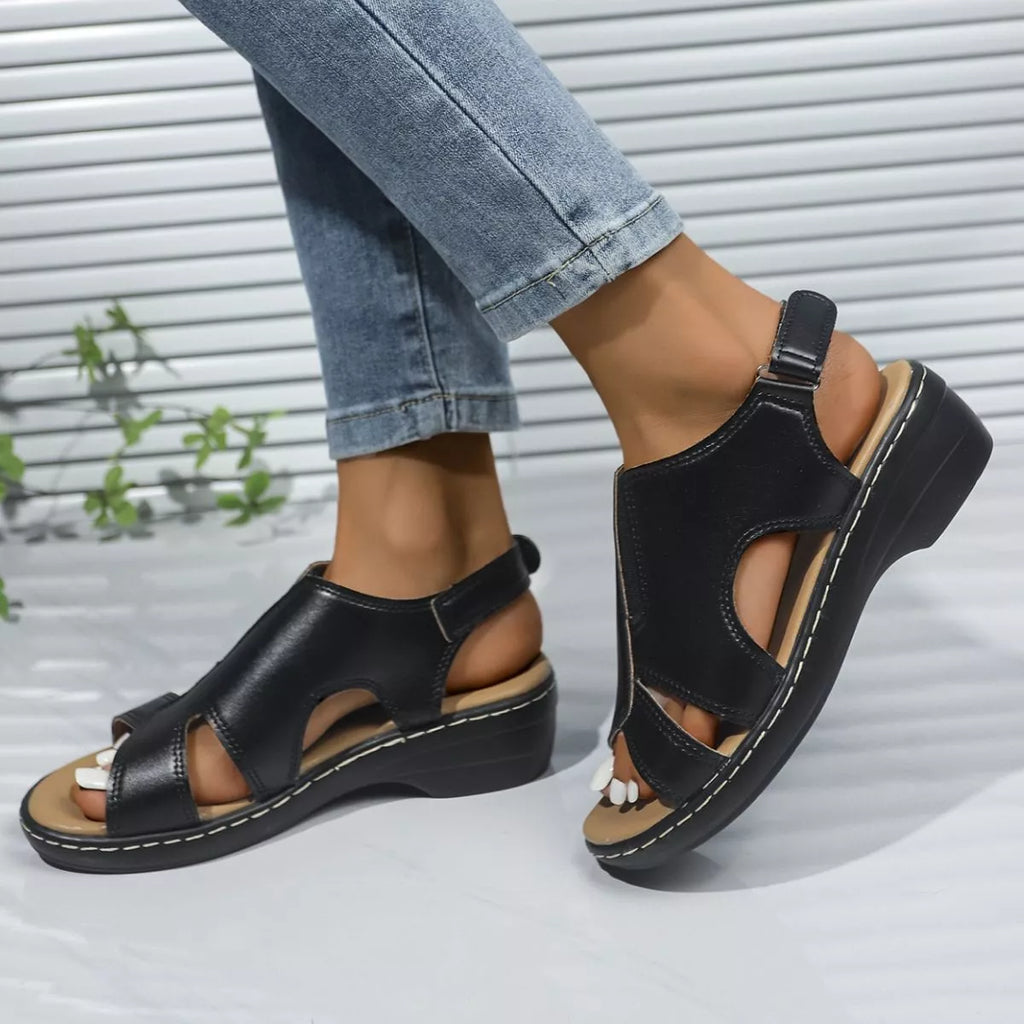 Peep Toe Wedge Sandals