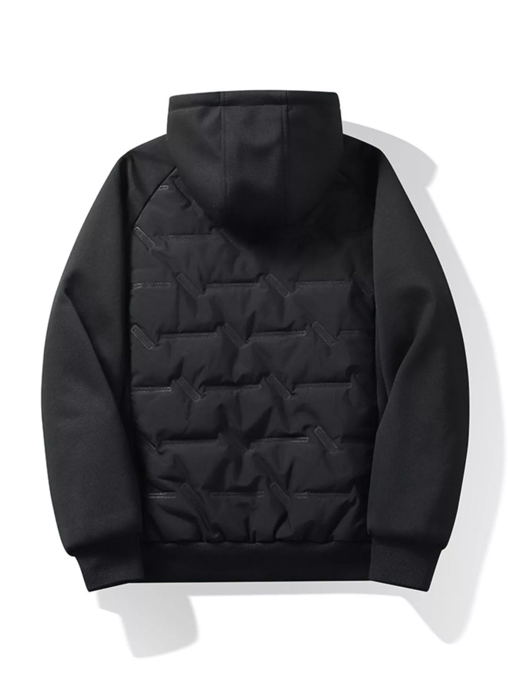 Men's Plus Size Hooded Padded Front Zip-Up Jacket