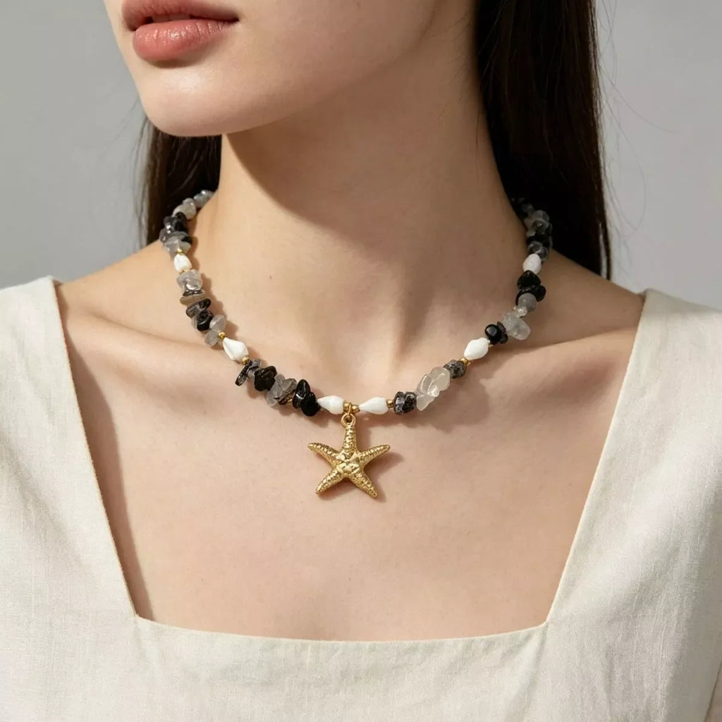 Bohemian Starfish Pendant Collarbone Necklace