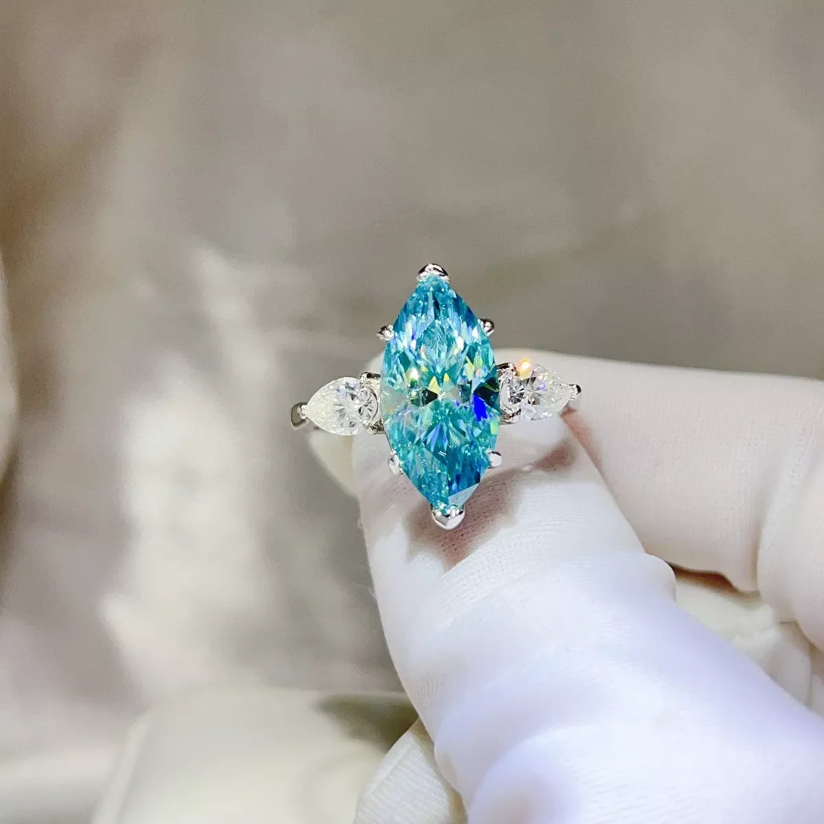 6 Carat 925 Sterling Silver Moissanite Ring