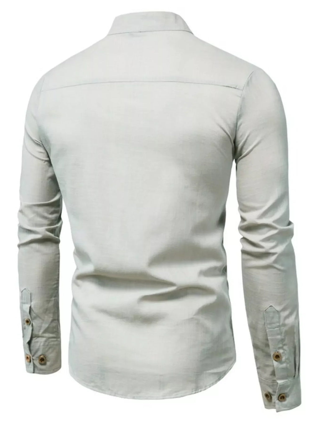Men's Plus Size Casual Mandarin Collar Button-Up Shirt