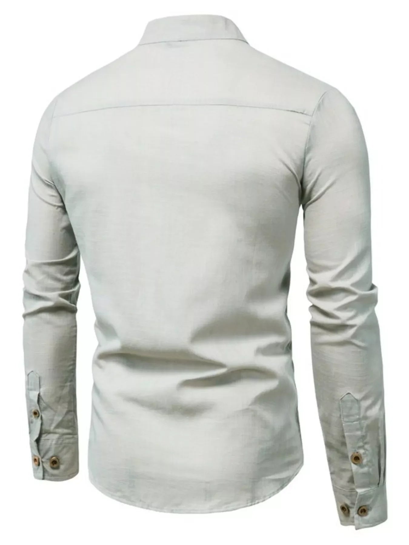 Men's Plus Size Casual Mandarin Collar Button-Up Shirt