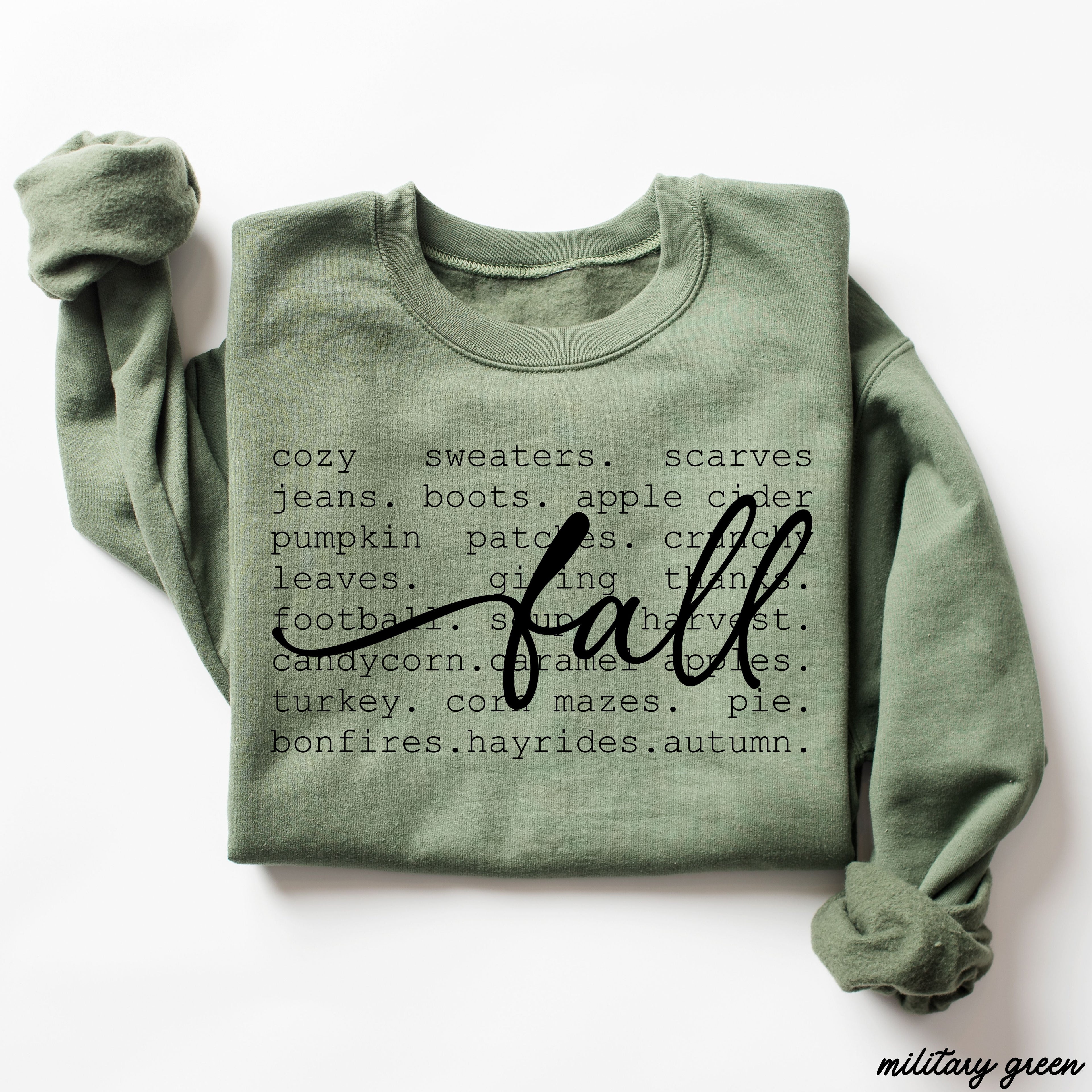 Fall Words Sweatshirt *5 Colors (S-3X)