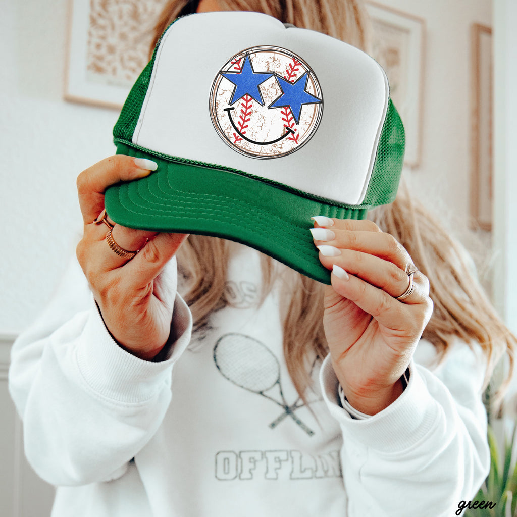 Baseball Star Eyes Trucker Hat *9 Colors