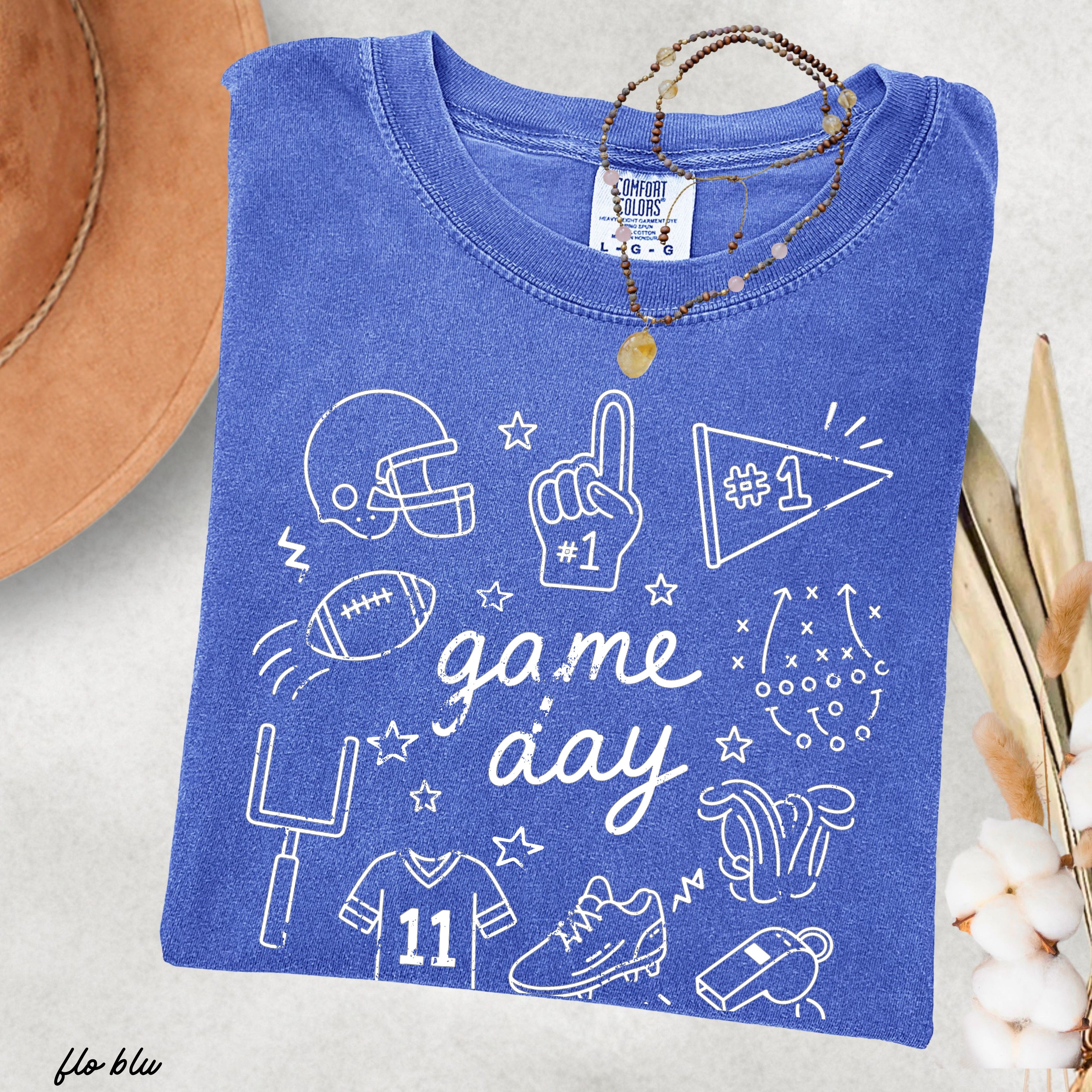 Football Game Day Doodle Tee *16 Colors (S-3X)