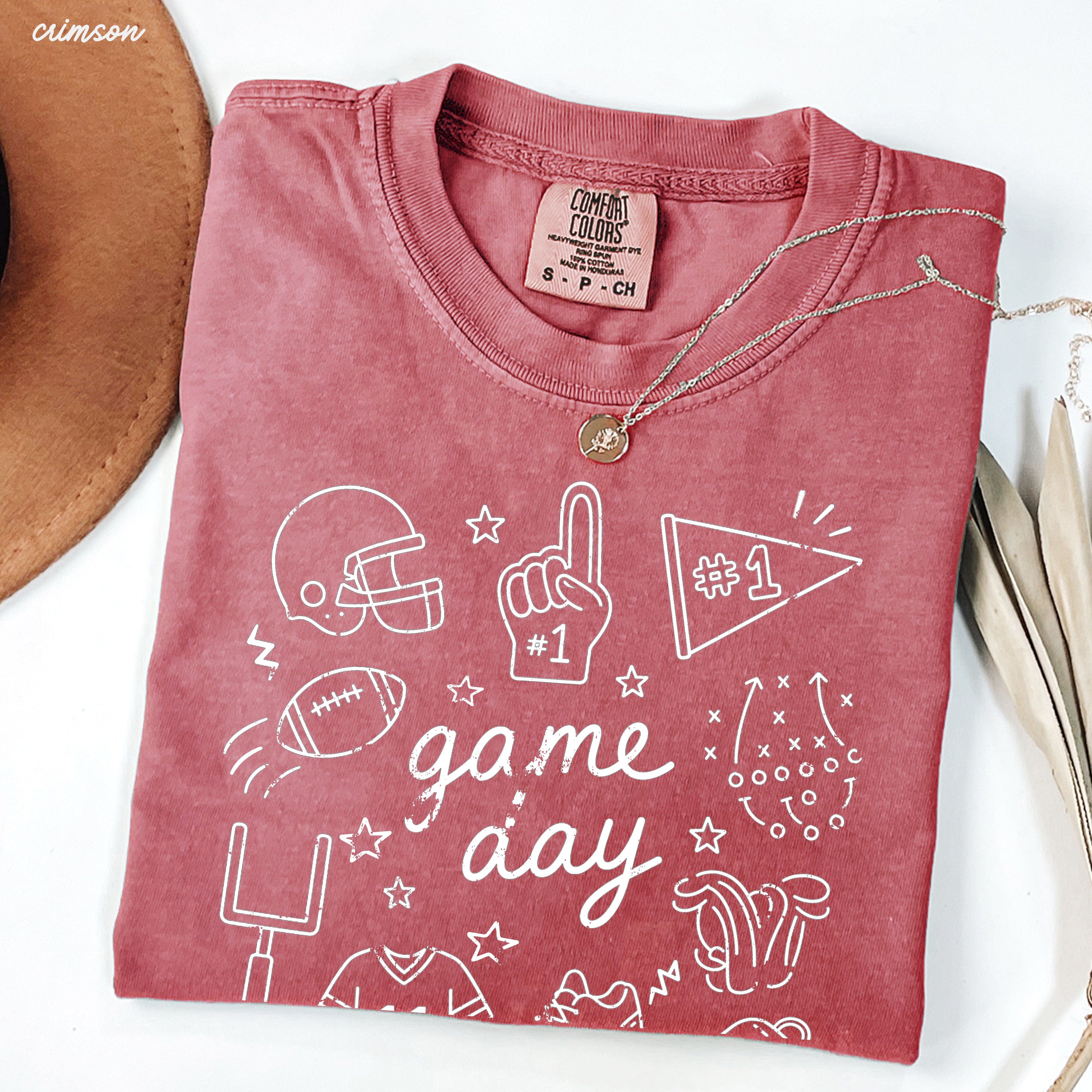 Football Game Day Doodle Tee *16 Colors (S-3X)