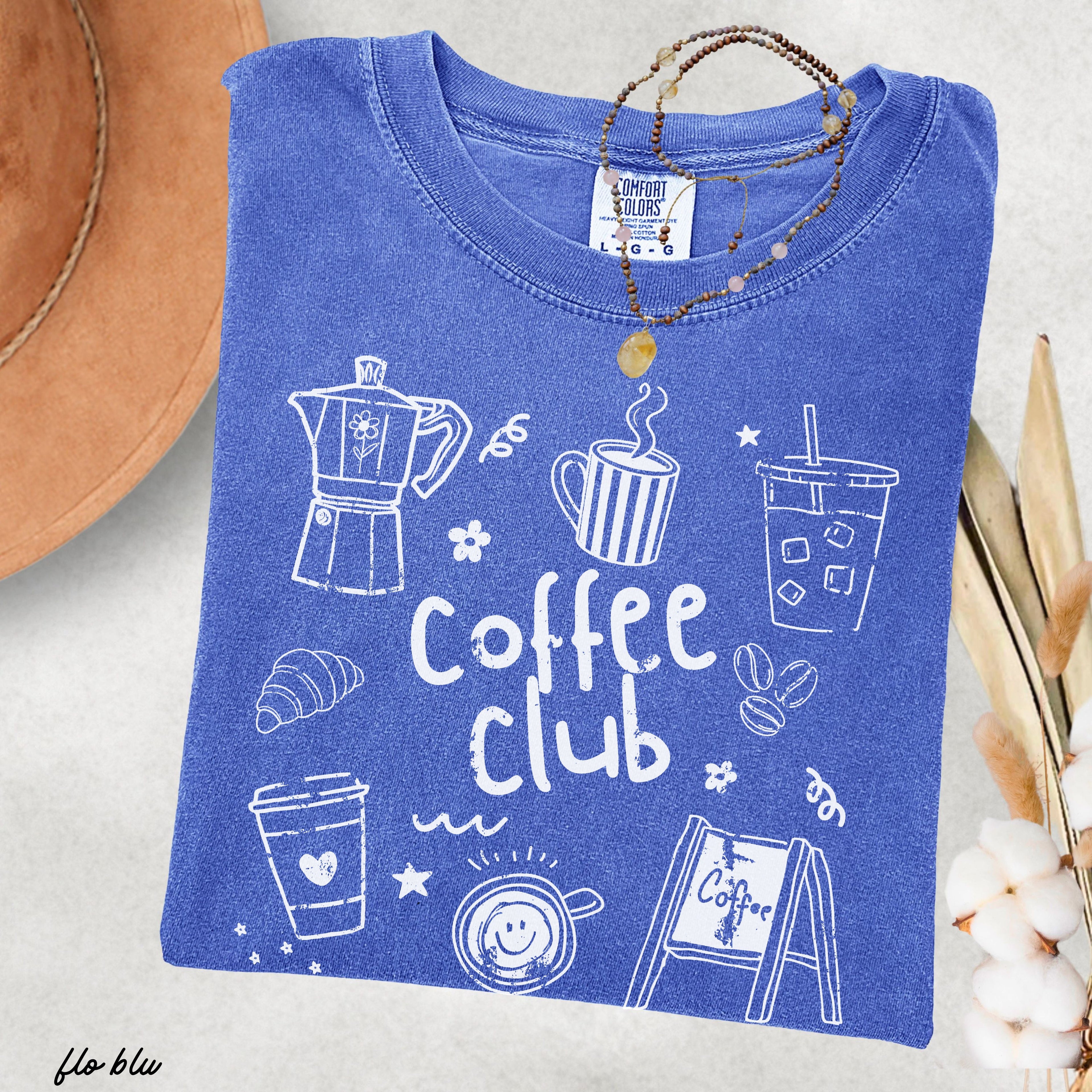 Coffee Club Doodle Tee *16 Colors (S-3X) SC