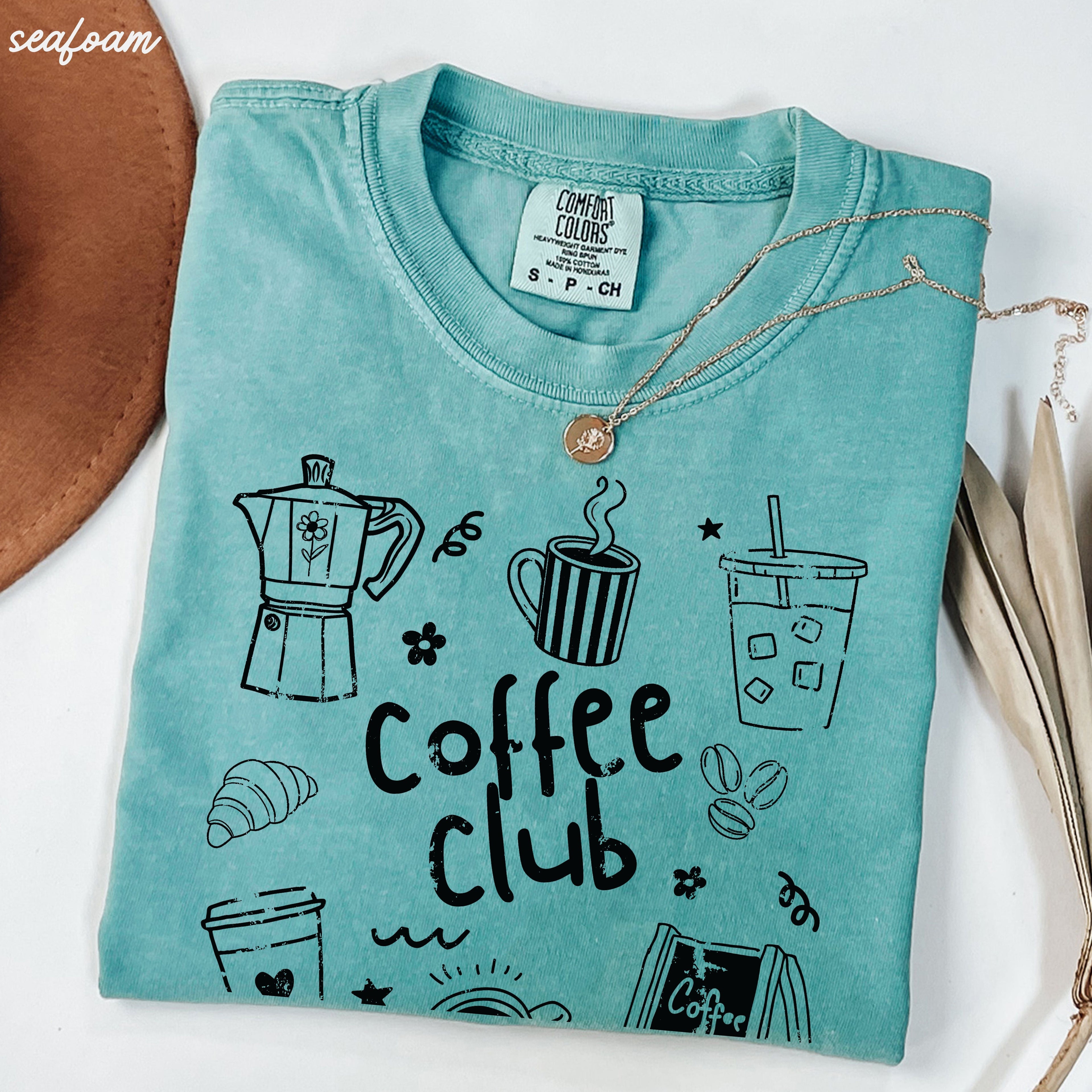 Coffee Club Doodle Tee *16 Colors (S-3X) SC