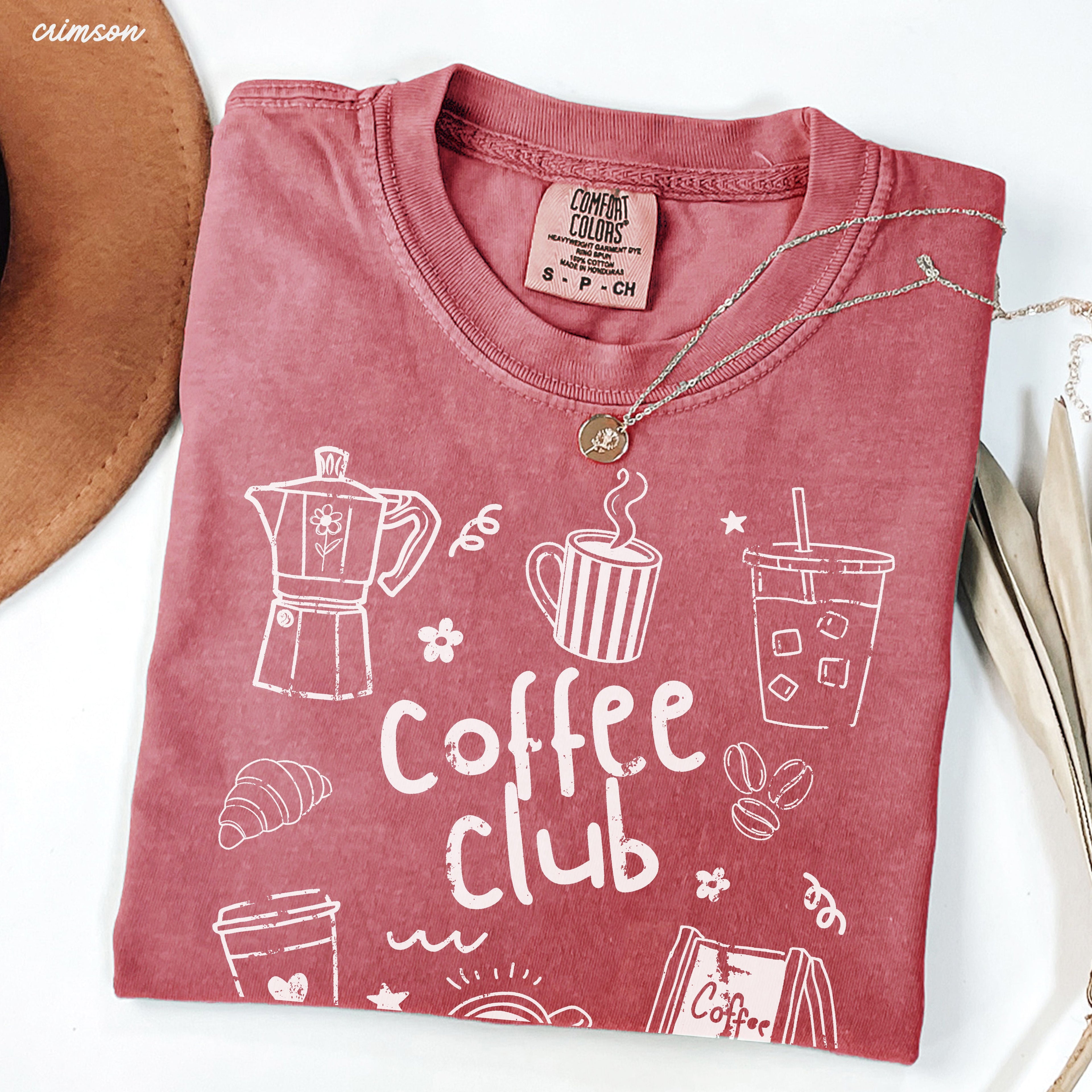 Coffee Club Doodle Tee *16 Colors (S-3X) SC
