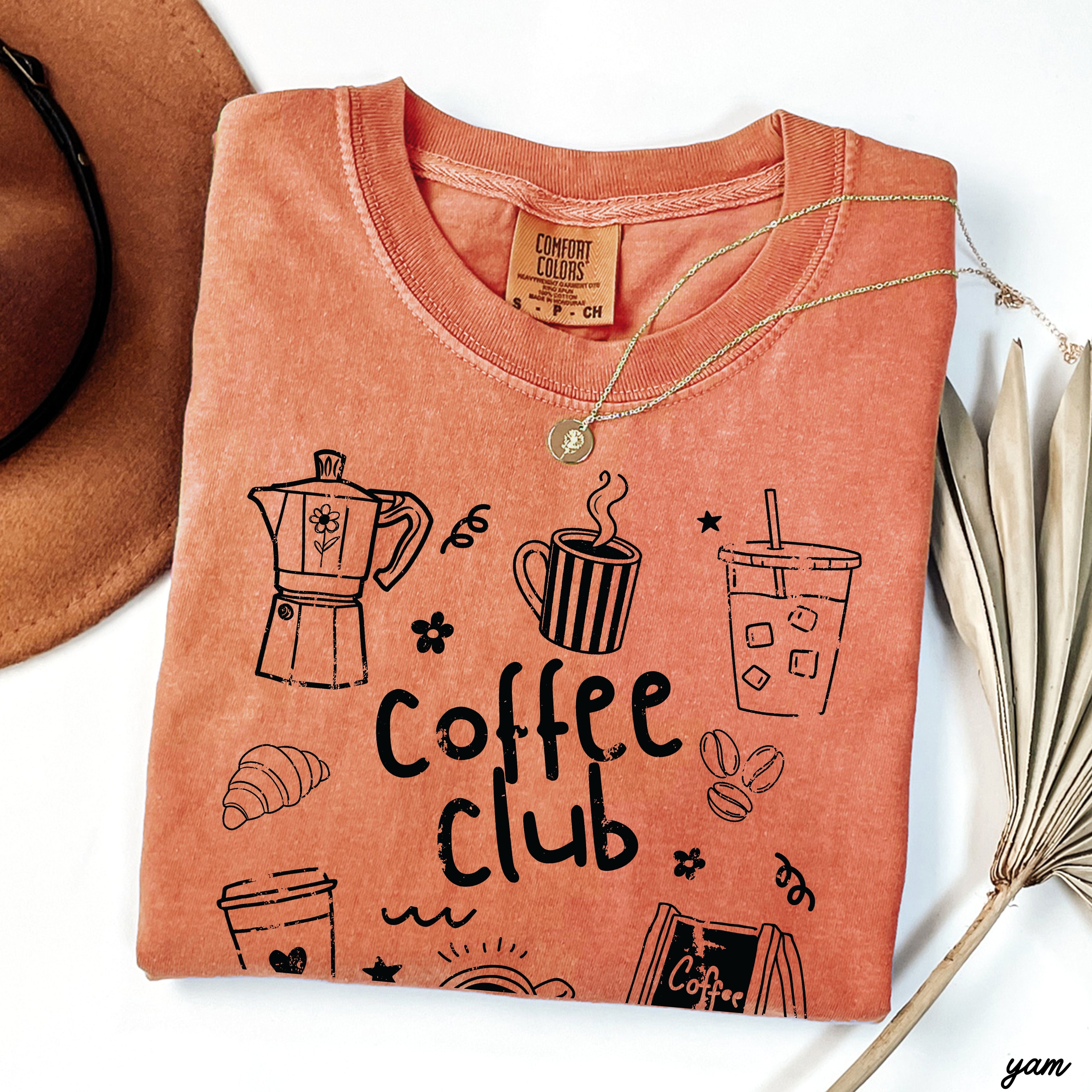 Coffee Club Doodle Tee *16 Colors (S-3X) SC