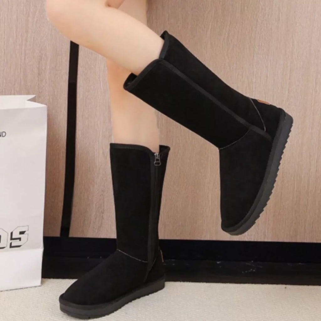 Knee-High Boots with Zipper