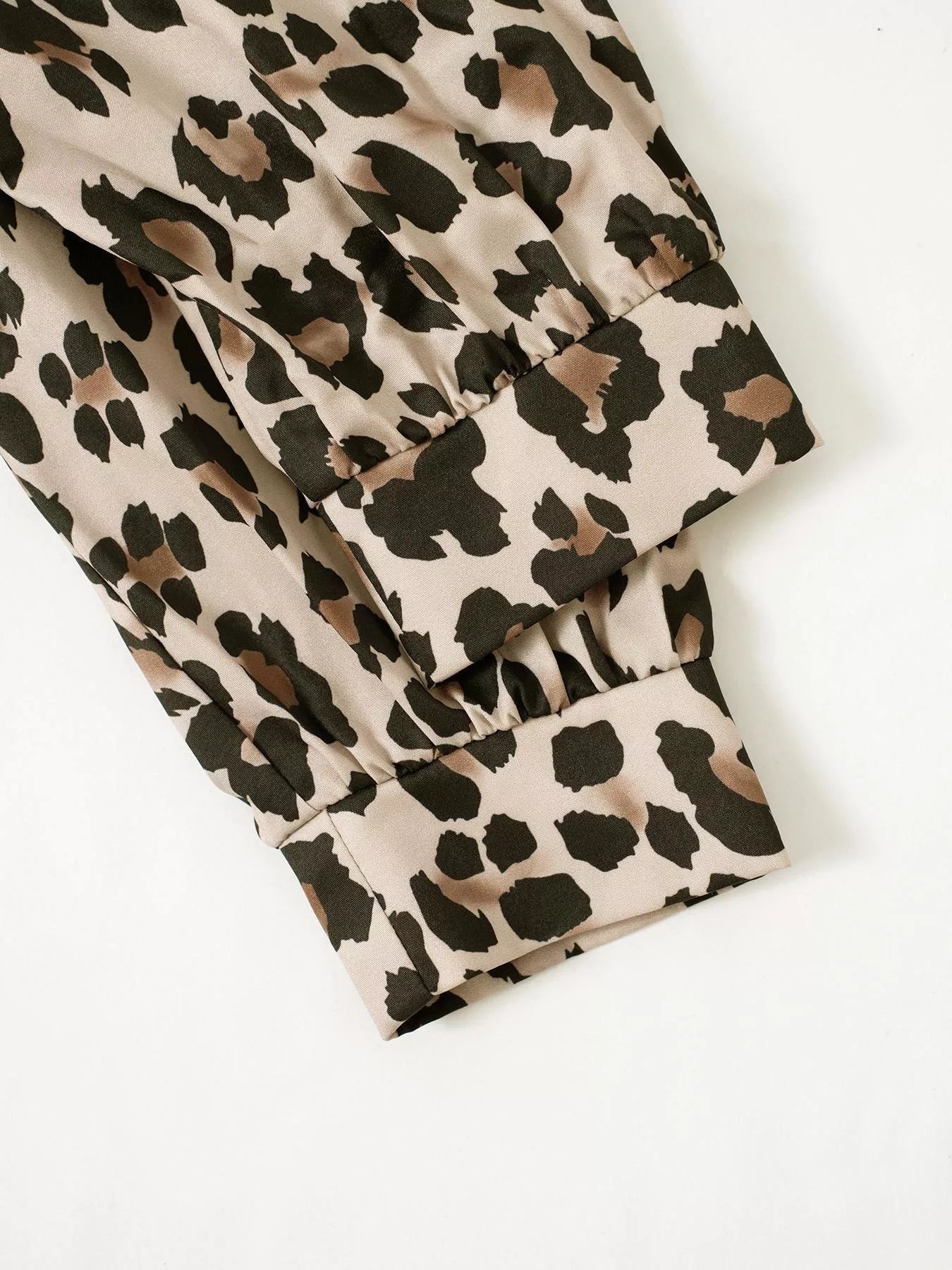 Leopard Print Button-Down Long Sleeve Shirt