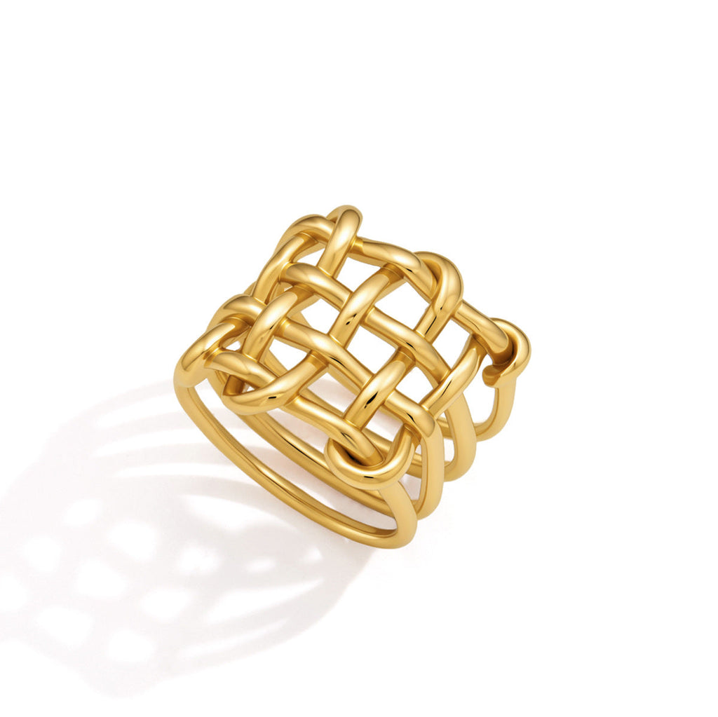 Woven Openwork Statement Ring