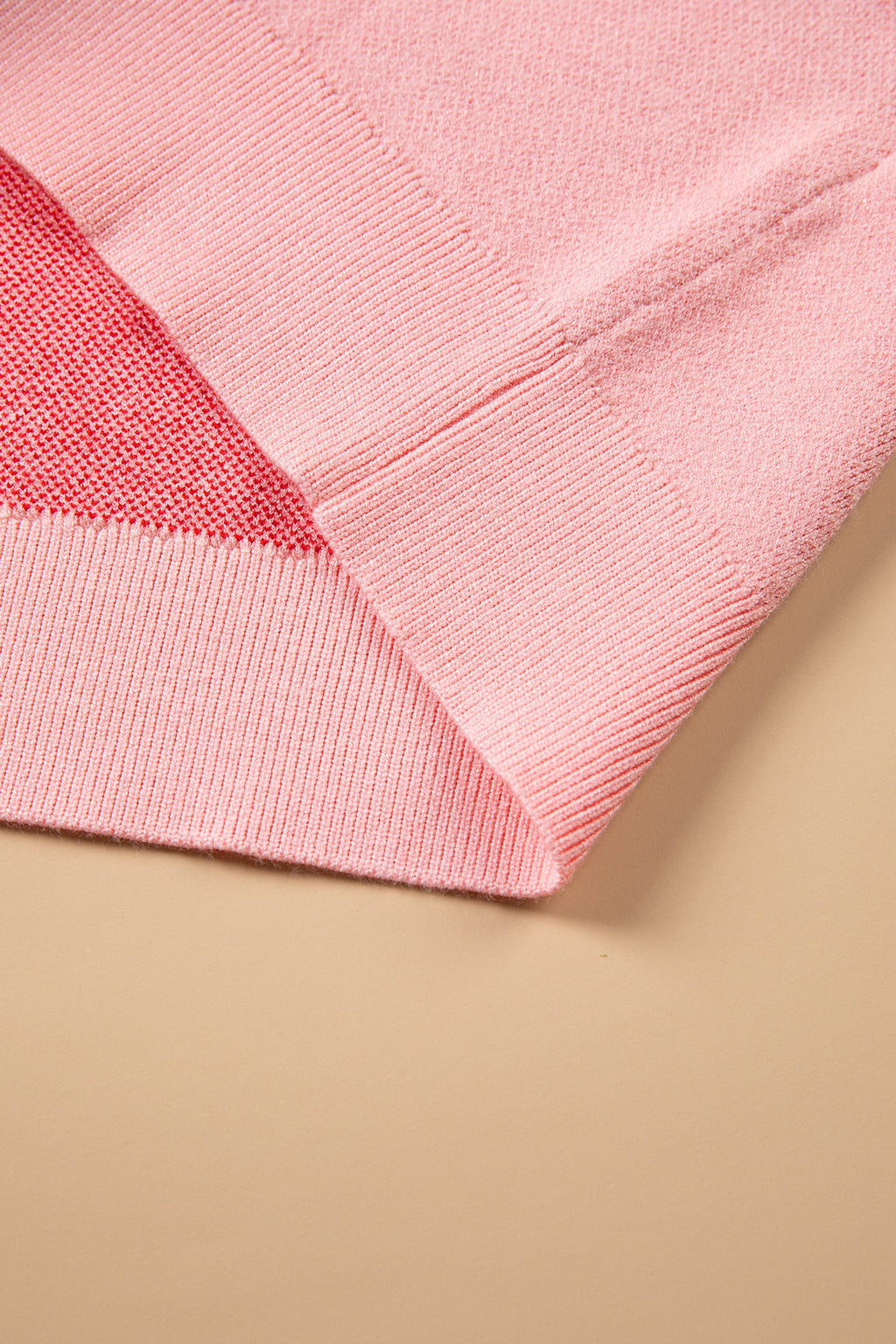 Gossamer Pink Drop Shoulder Round Neck Towel Embroidery Slogan Pullover Sweater