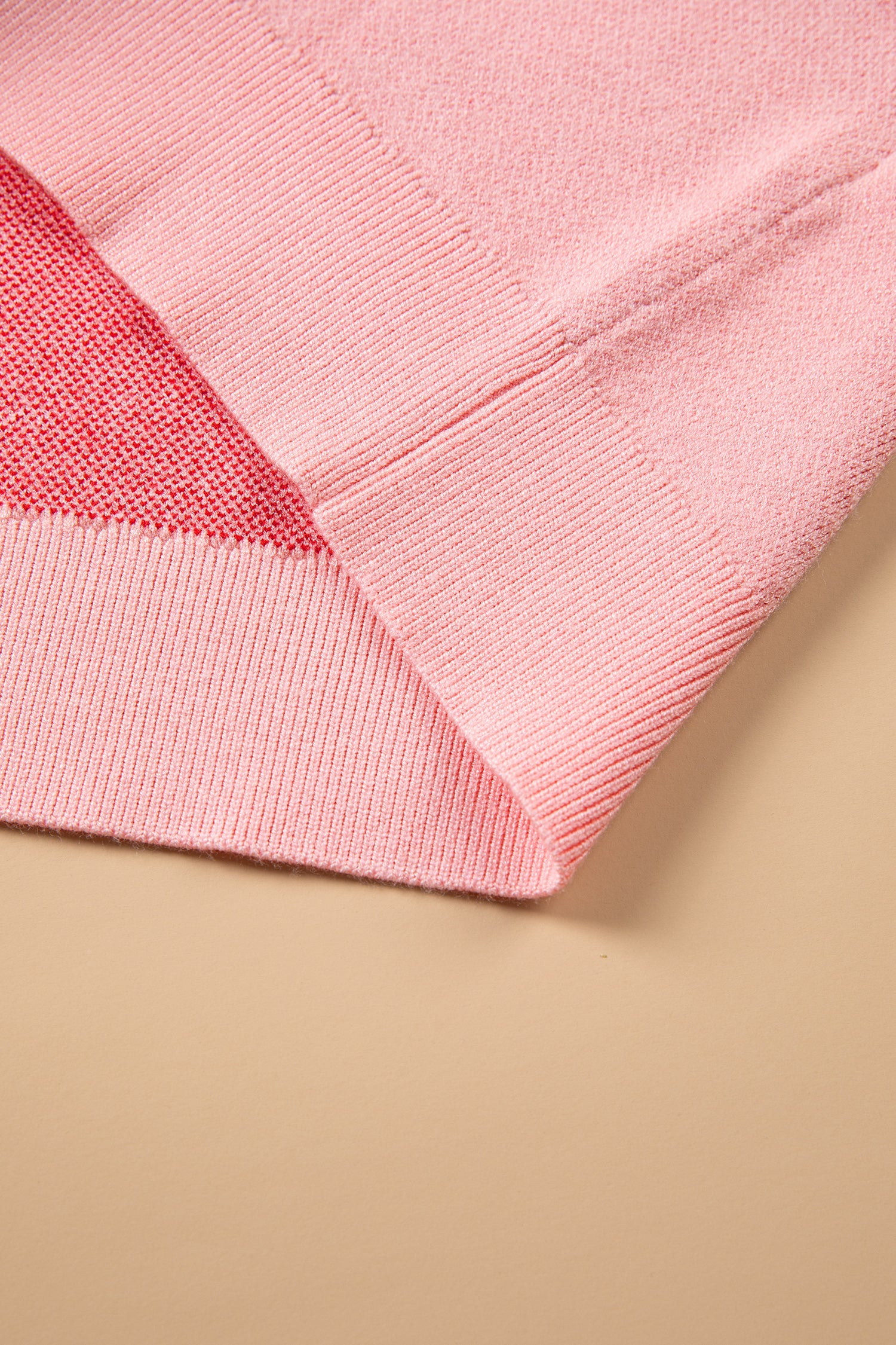 Gossamer Pink Drop Shoulder Round Neck Towel Embroidery Slogan Pullover Sweater