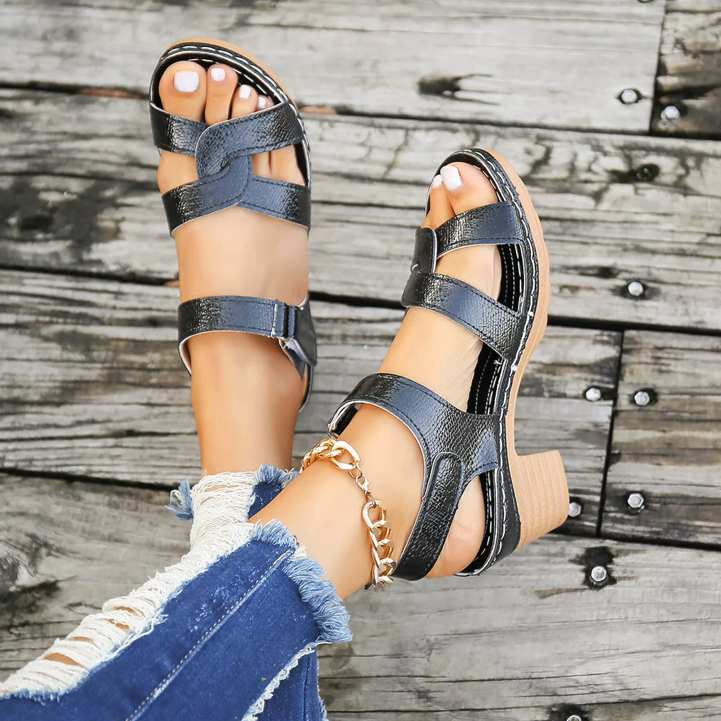 Open Toe Block Heels Sandals