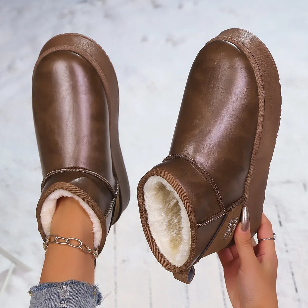 Faux-Fur Platform Ankle Boots