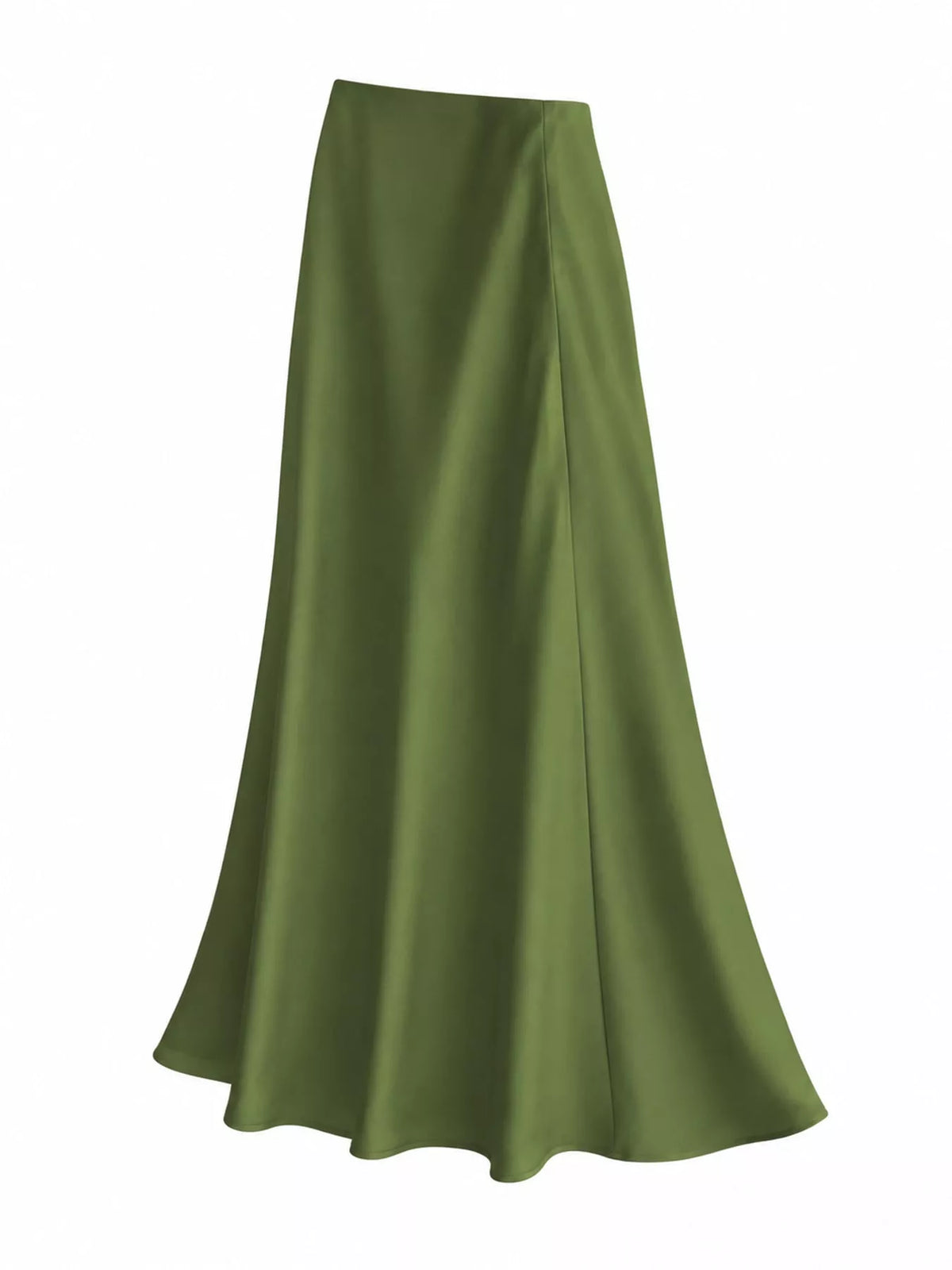 Full Size High-Waisted Satin Midi Skirt Plus Size