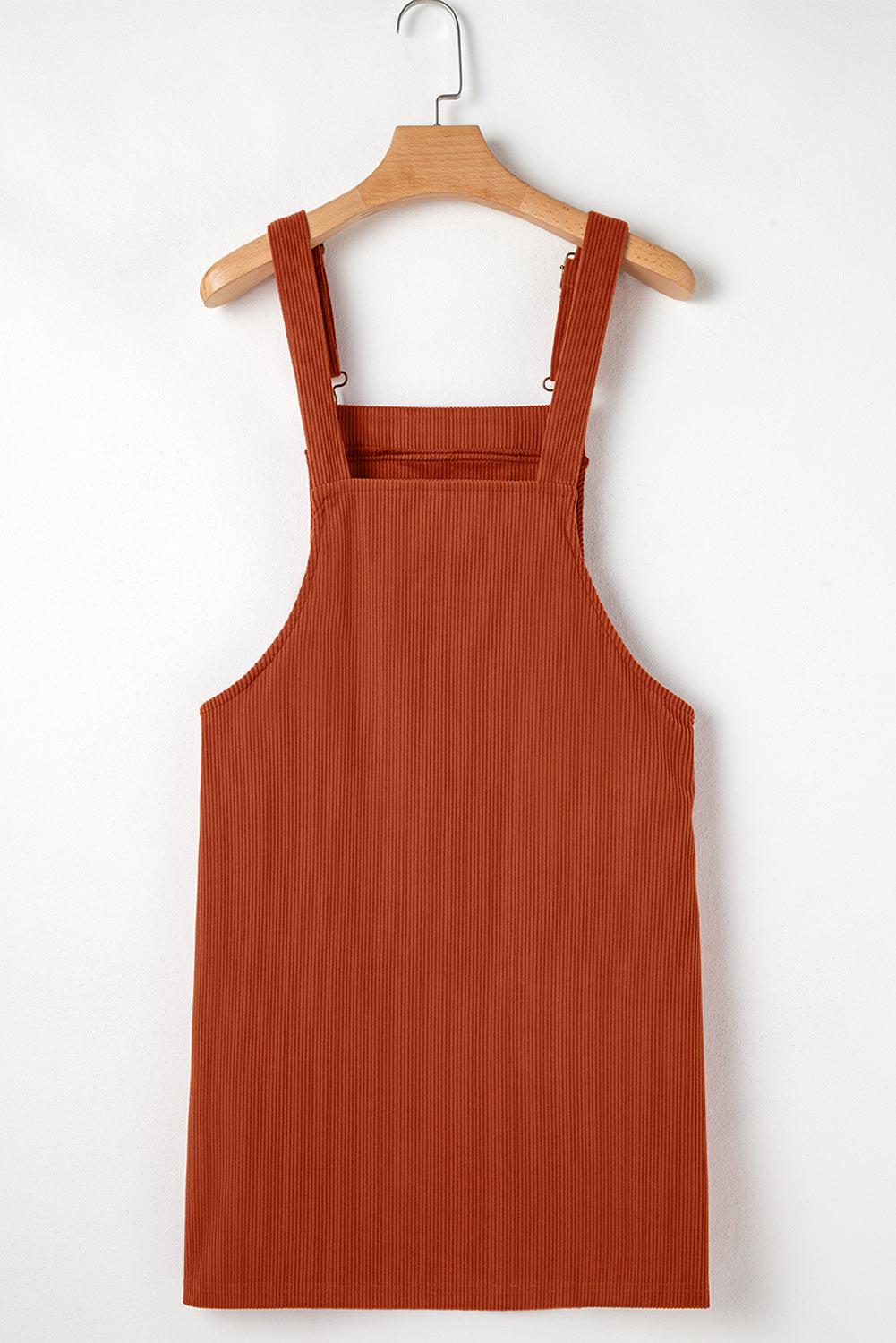 Solid Corduroy Front Pocket Sleeveless Overall Dress