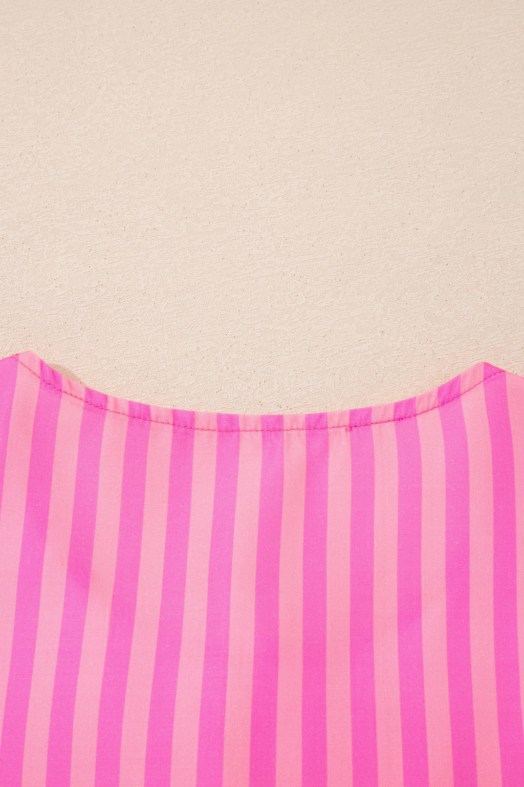 Rose Striped Print Bow Detail Short Puff Sleeve Mini Dress