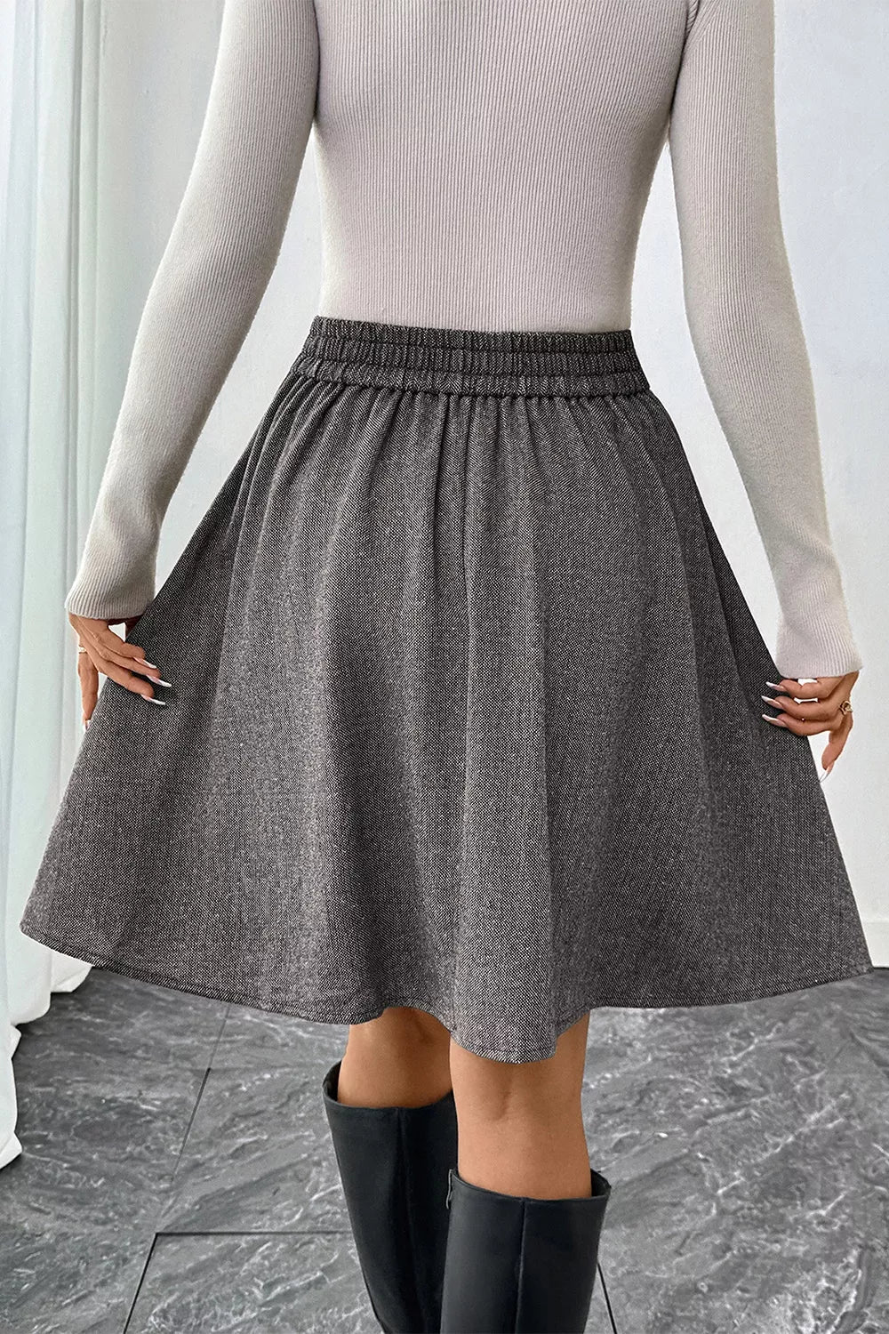 A-Line Textured Skirt