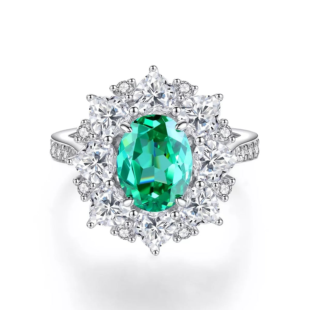 925 Sterling Silver Zircon Flower Ring