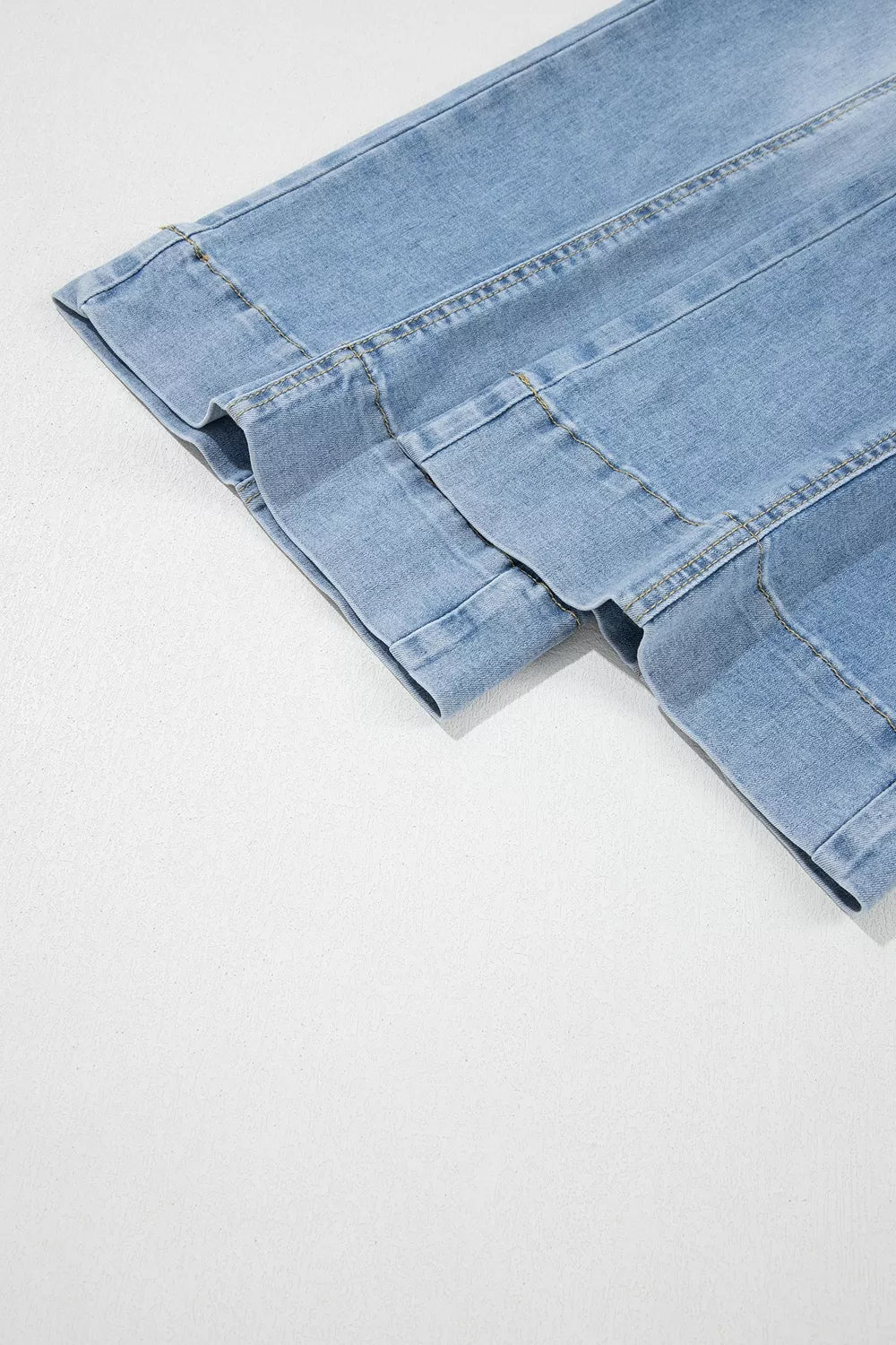 Drawstring Waist Wide Leg Ankle Length Jeans