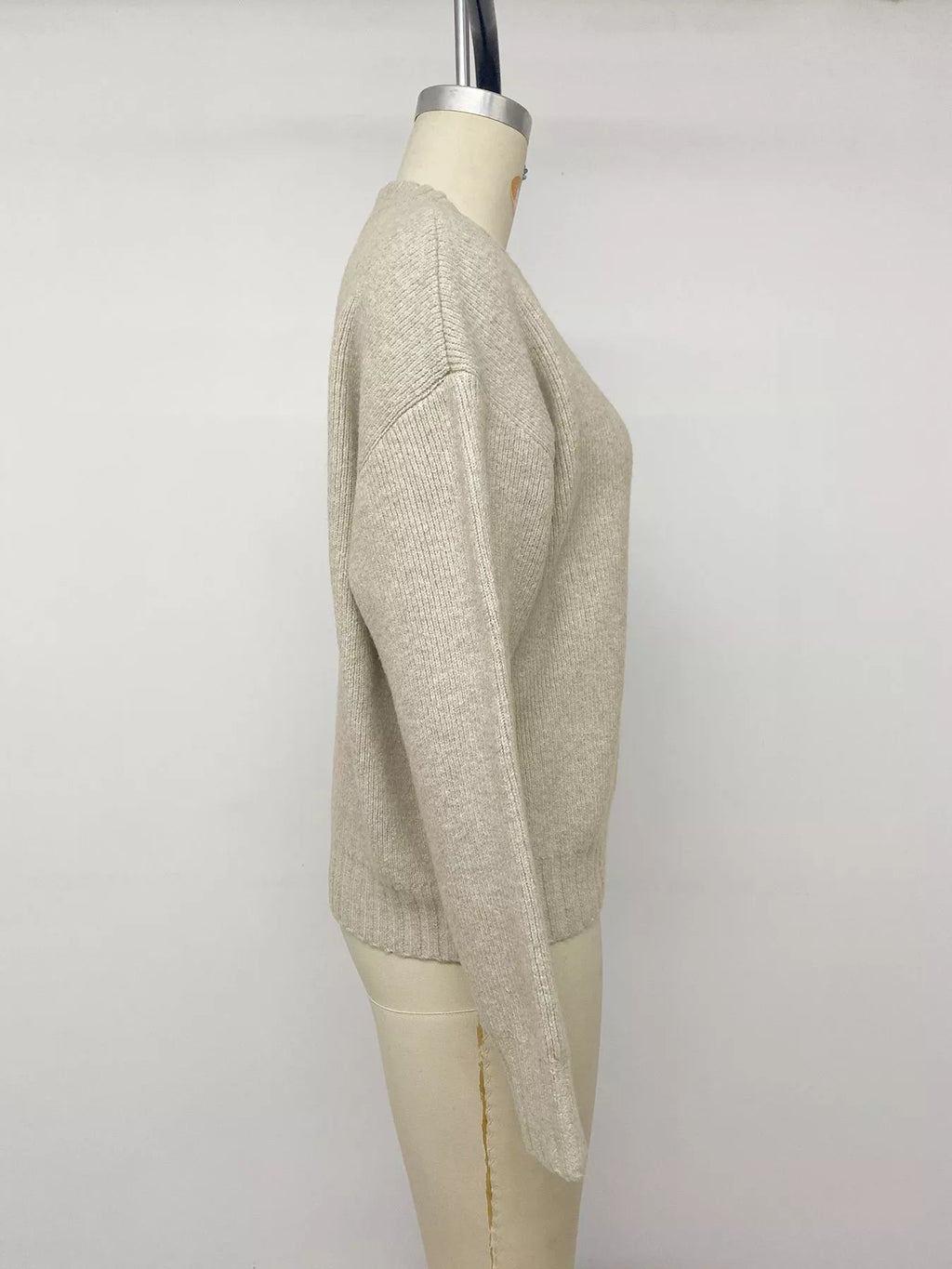 Zip-Up Dropped Shoulder Cardigan