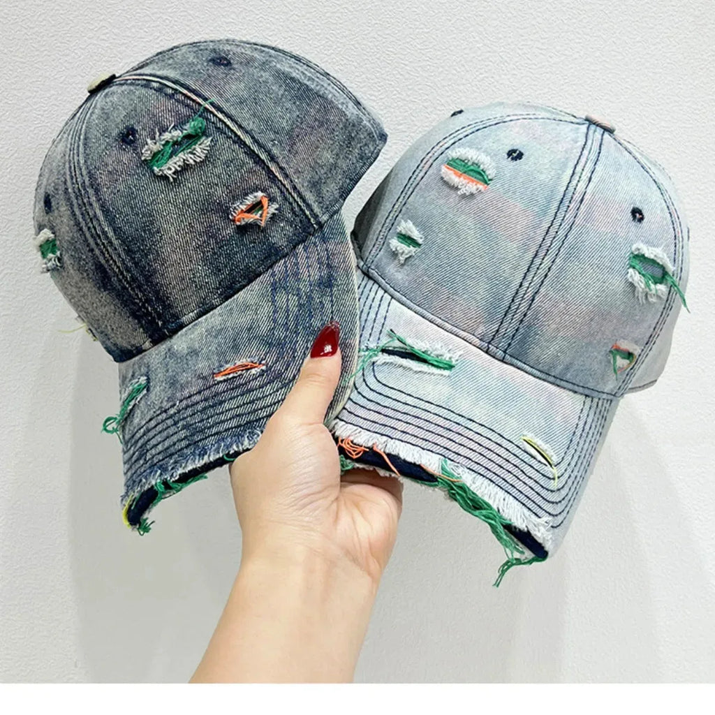 Acid Wash Distressed Cotton Dad Baseball Cap