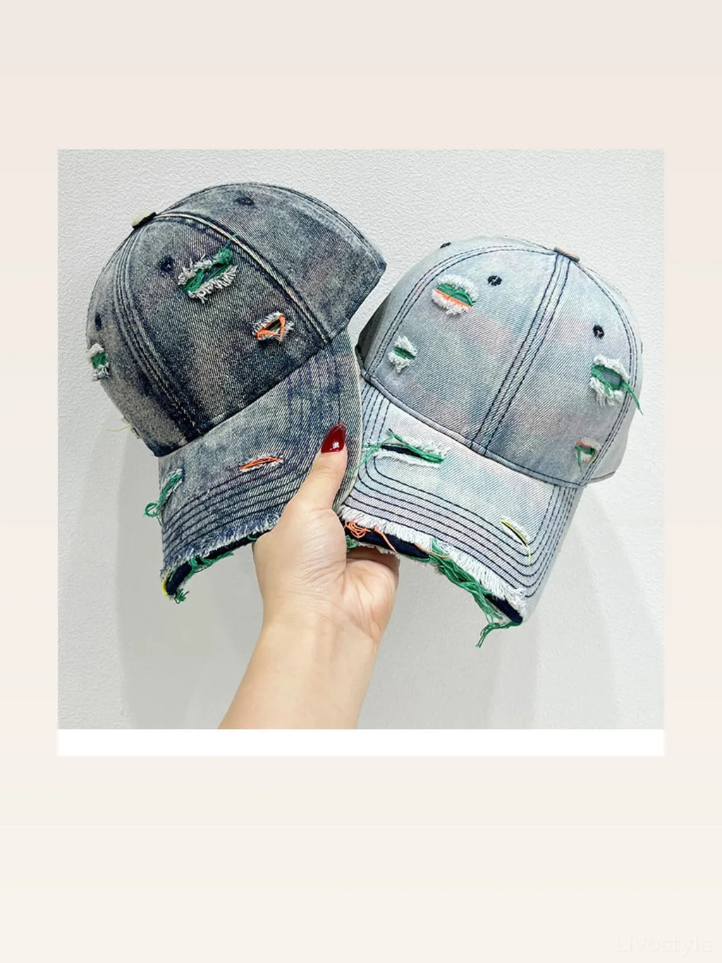 Acid Wash Distressed Cotton Dad Baseball Cap