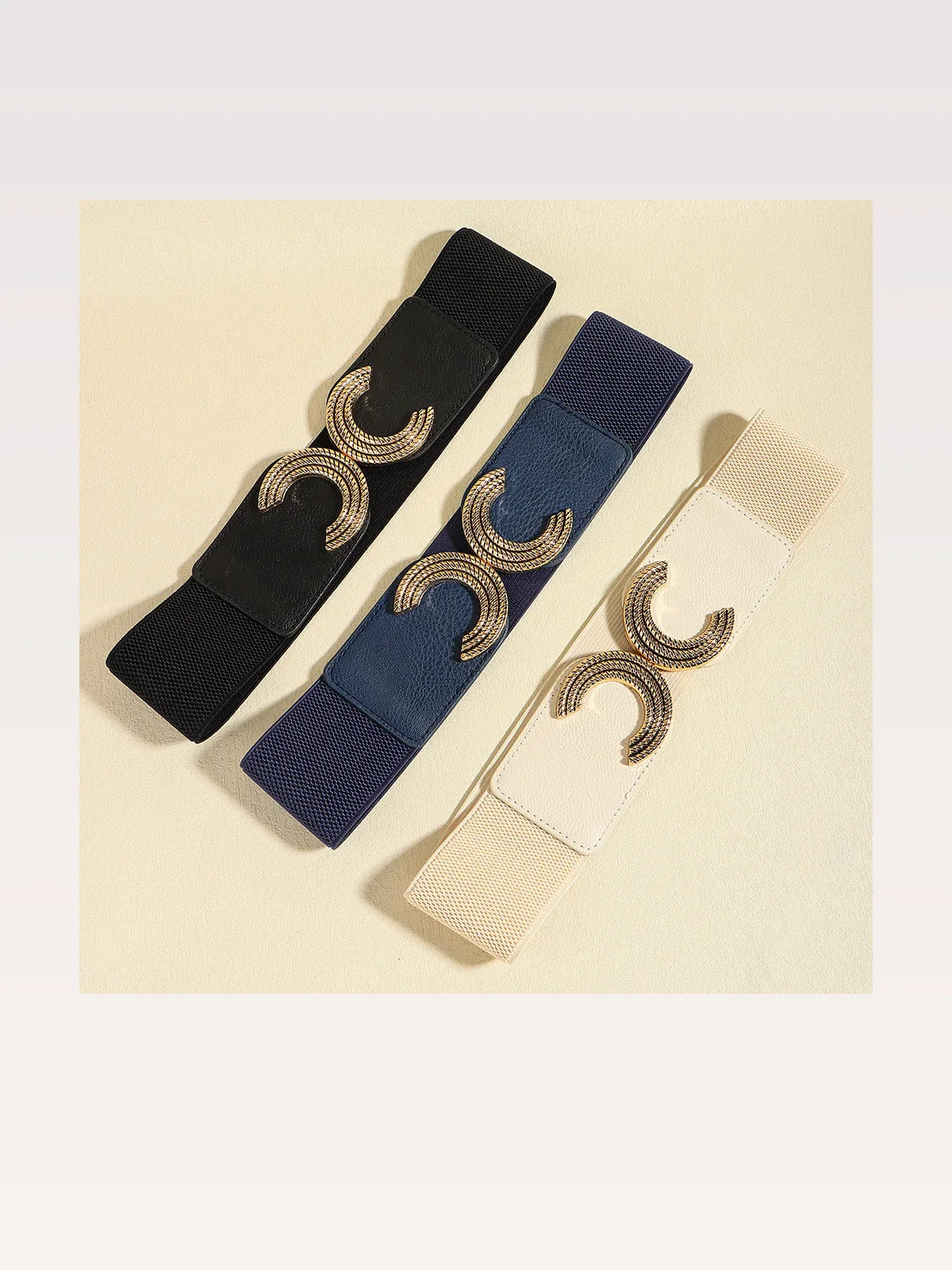 Double C Buckle Elastic Belt