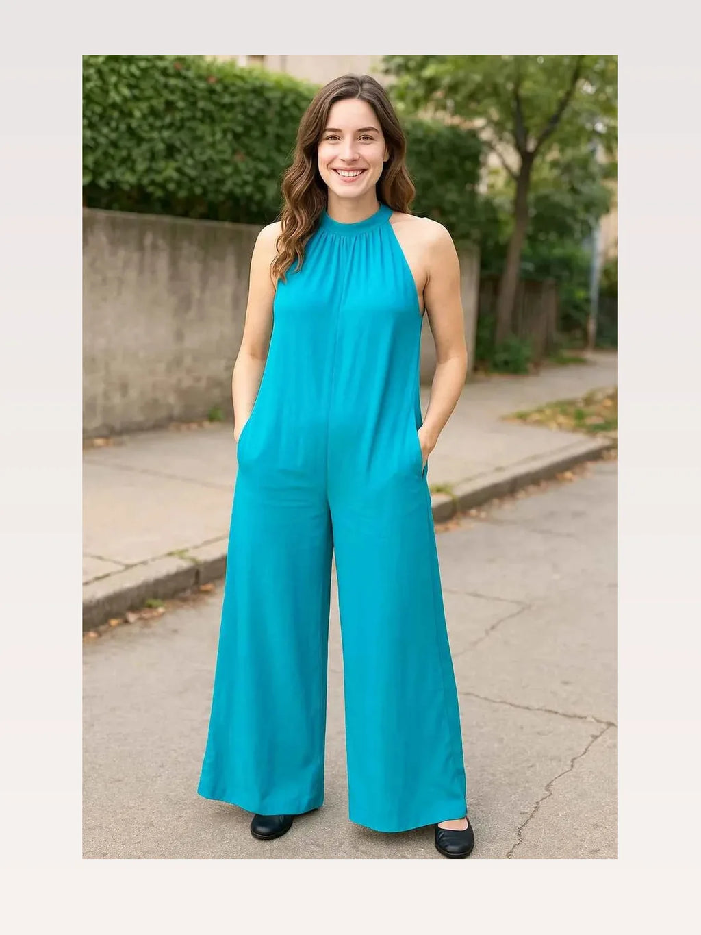 Tie Back Cutout Sleeveless Jumpsuit