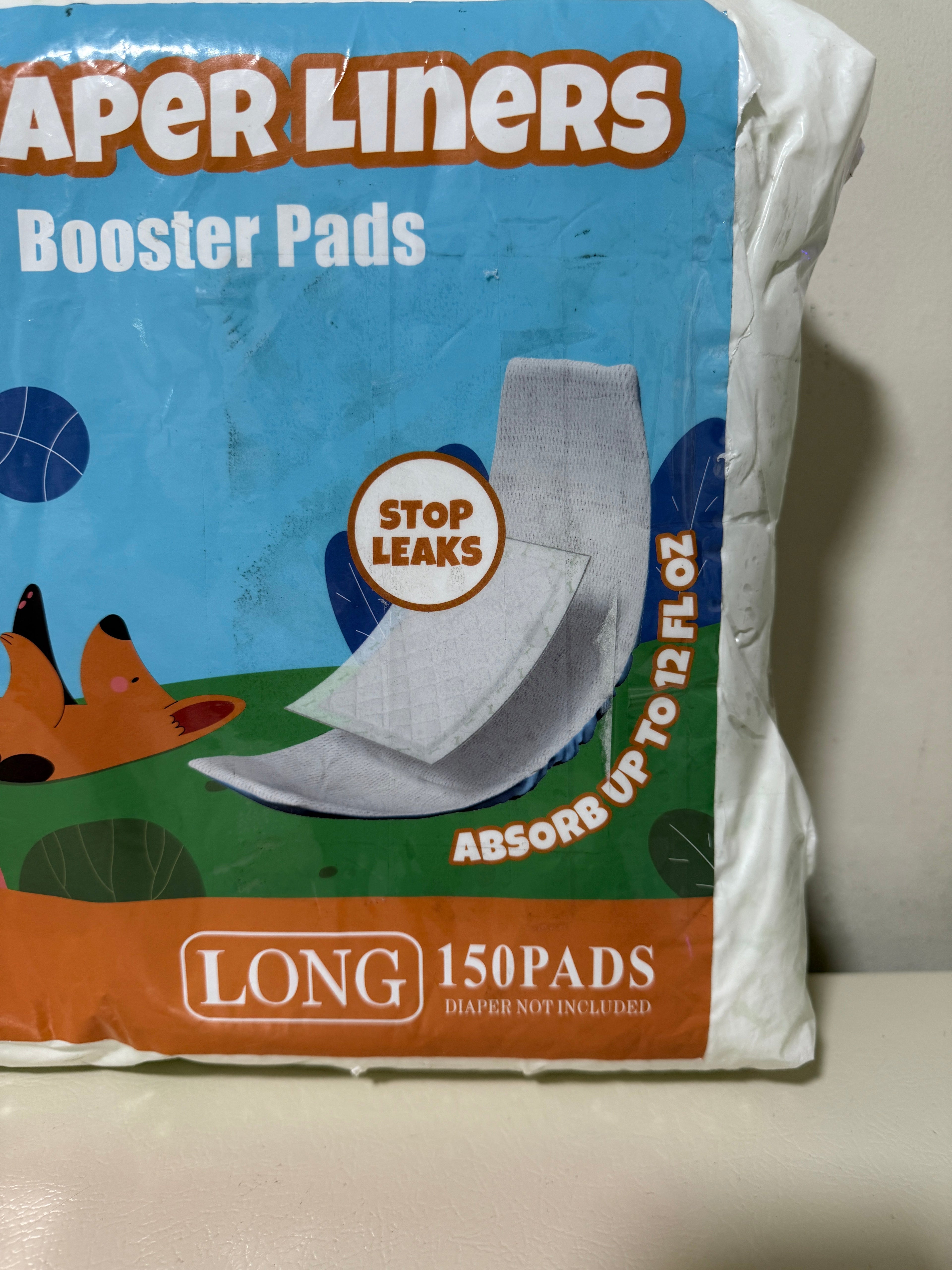 Dog Diaper Liners Long 150 ct, Disposable Booster Pads for Male and Female Dogs