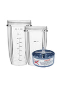 Blender Replacement Parts 3 pc, 32 oz and 24 oz Cups with Extractor Blade, Fits 600W and 900W