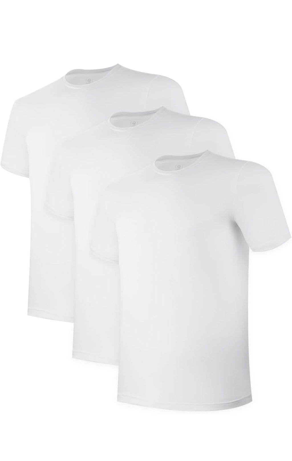 BAMBOO COOL Men's Undershirts 3-Pack, White Crew Neck, XXXL, Bamboo Viscose