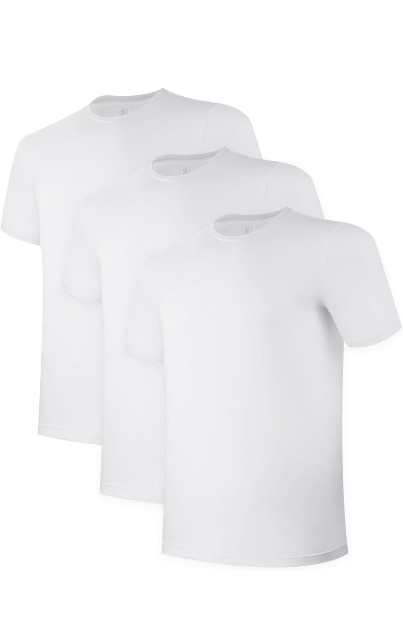 BAMBOO COOL Men's Undershirts 3-Pack, White Crew Neck, XXXL, Bamboo Viscose