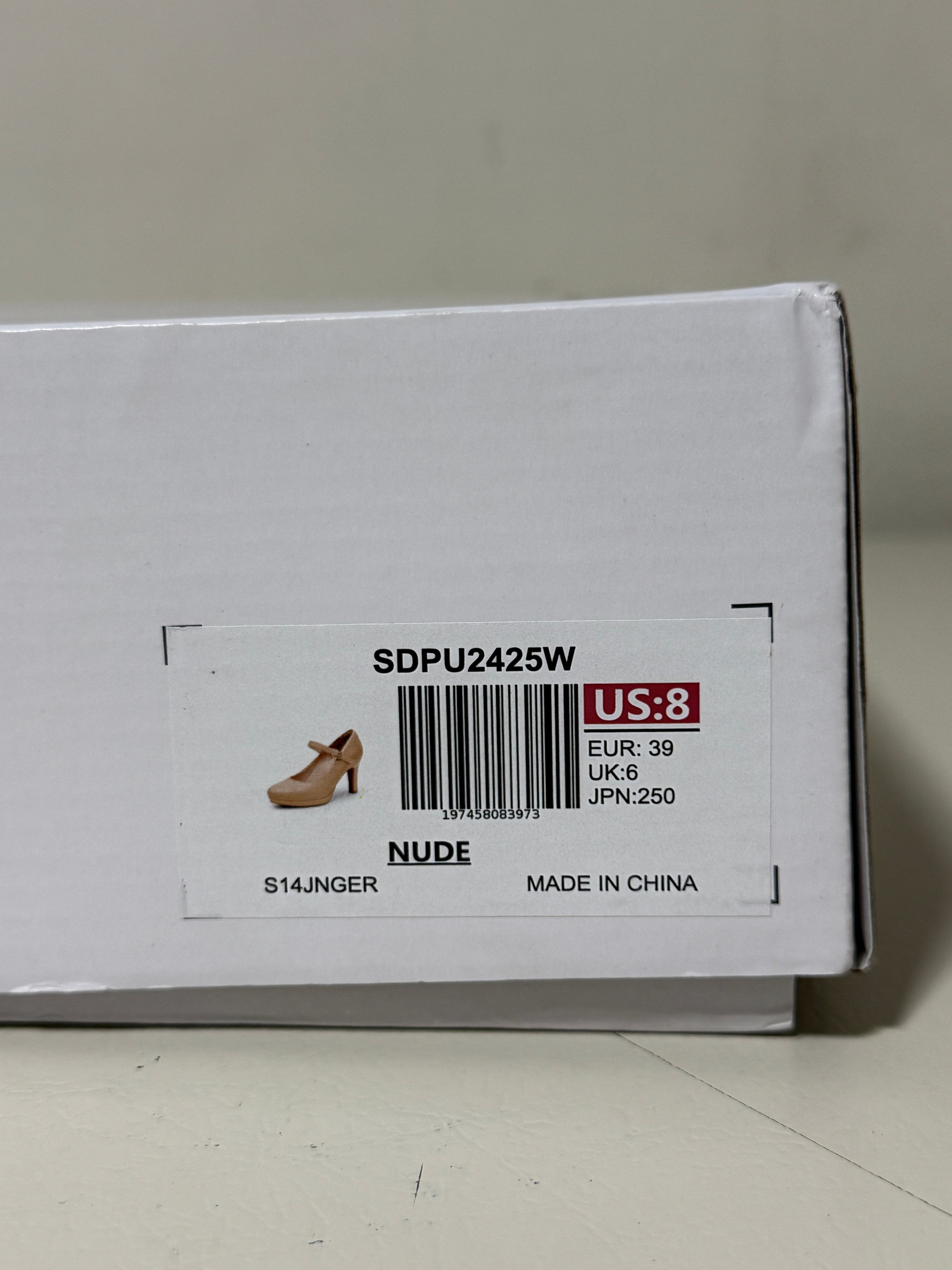 DREAM PAIRS Mary Jane Platform Pumps, Nude, US 8, 2.95 in Heel, SDPU2425W