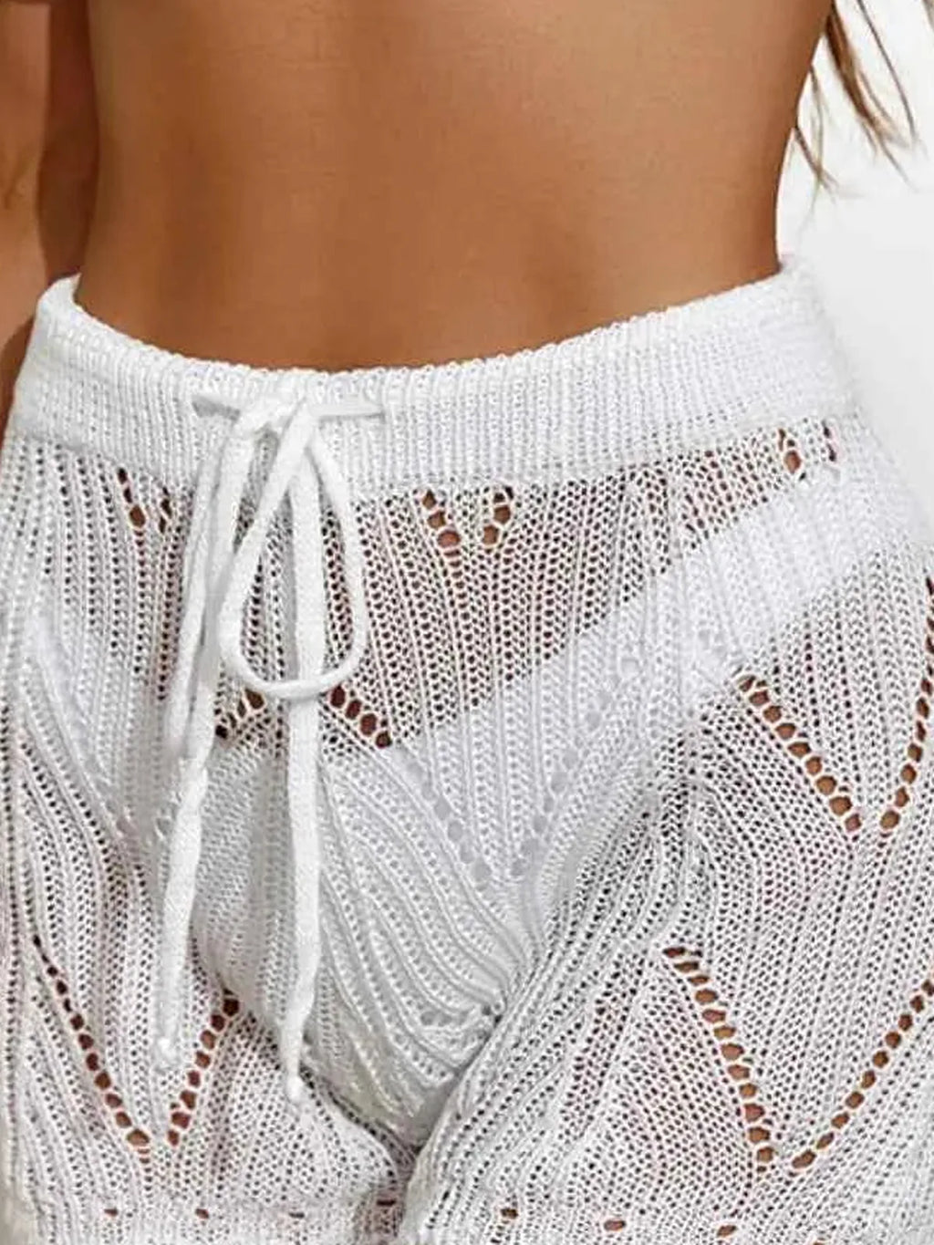 Drawstring Cutout Swim Shorts