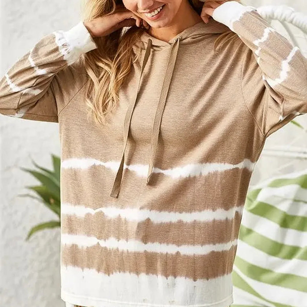 Tie-Dye French Terry Hoodie with Drawstring