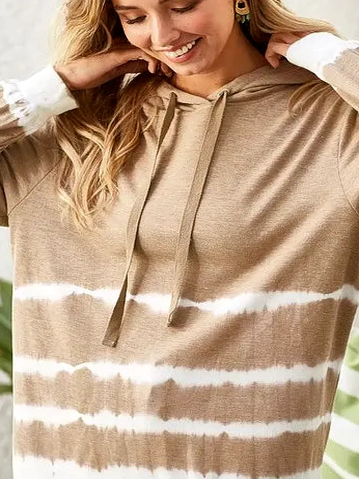Tie-Dye French Terry Hoodie with Drawstring
