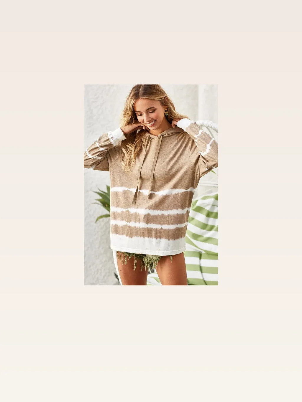 Tie-Dye French Terry Hoodie with Drawstring