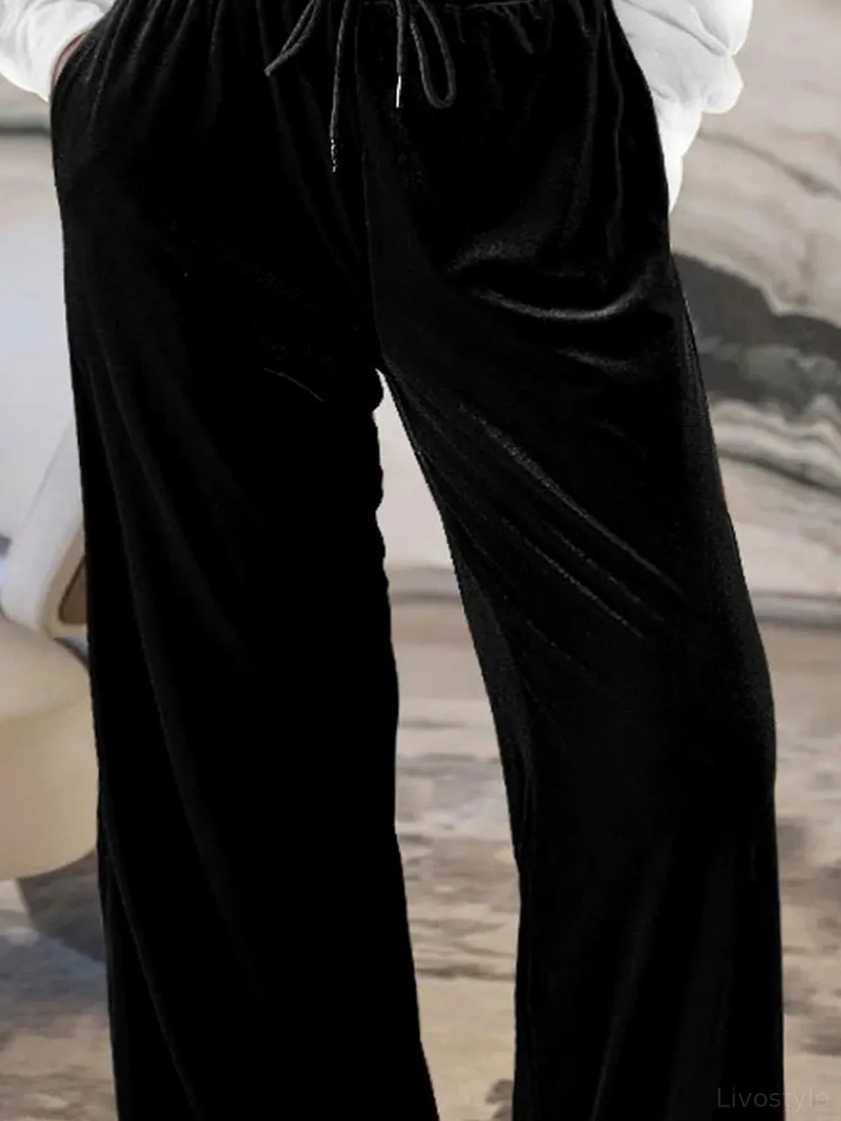Drawstring Waist Wide Leg Active Pants