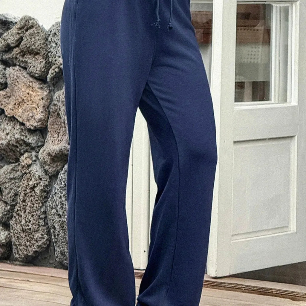 Drawstring Wide Leg Active Pants