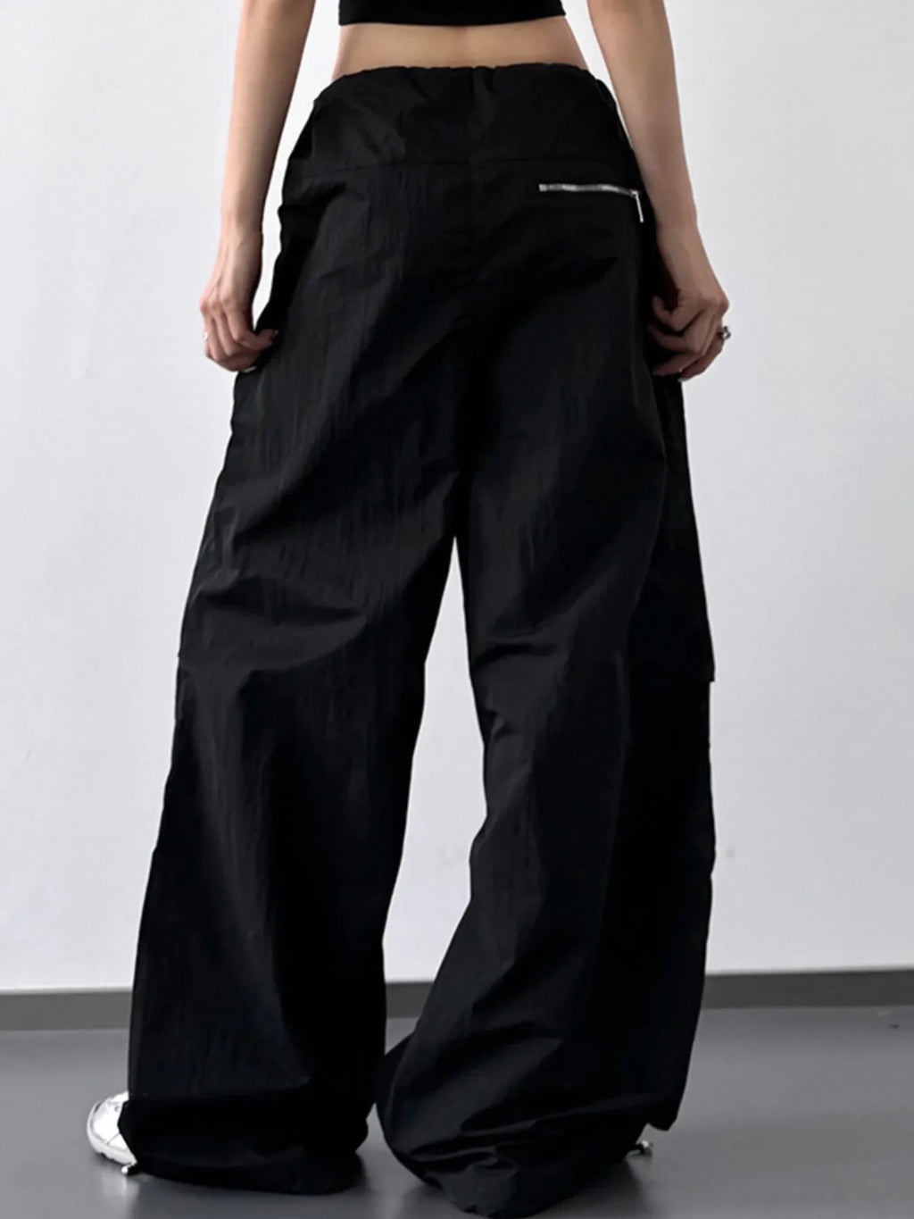 Drawstring Wide Leg Cargo Pants