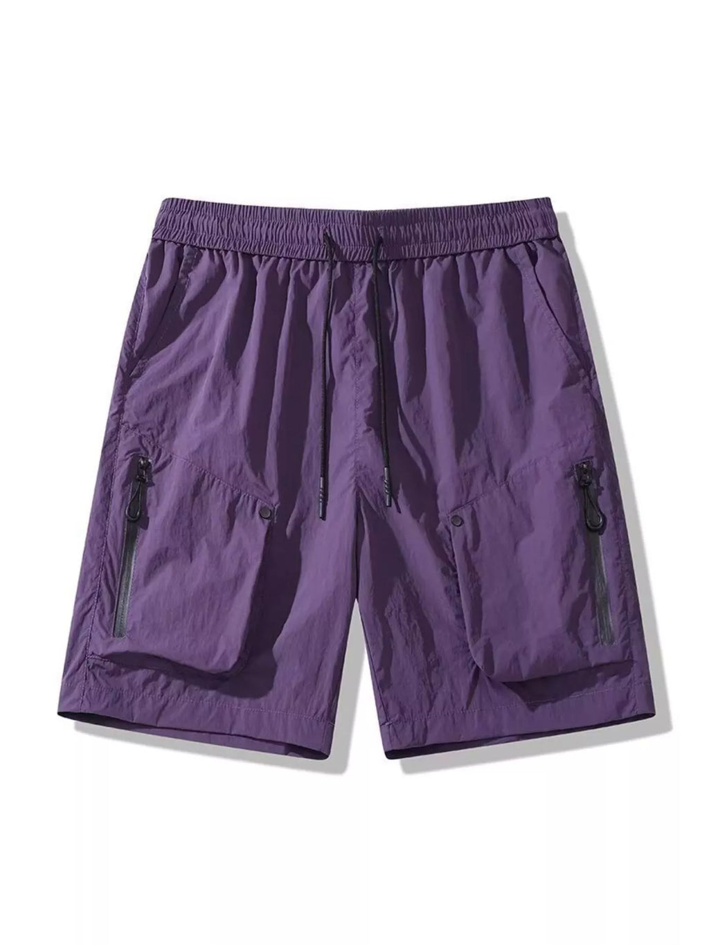 Men's Full Size Lightweight Cargo Shorts with Zipper Pockets Plus Size