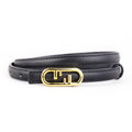 Buckle Leather Skinny Belt
