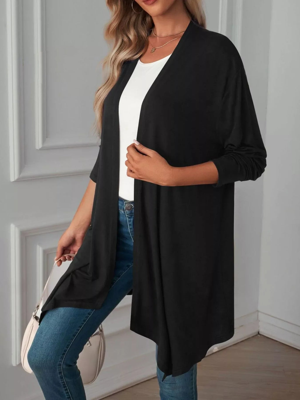Lightweight Open Front Cardigan