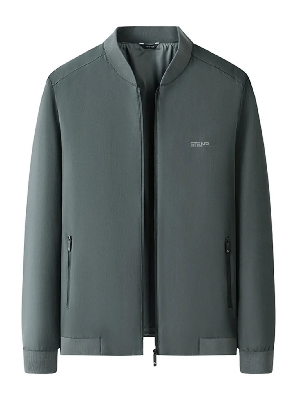 Men's Plus Size Zip-Up Bomber Jacket with Pockets